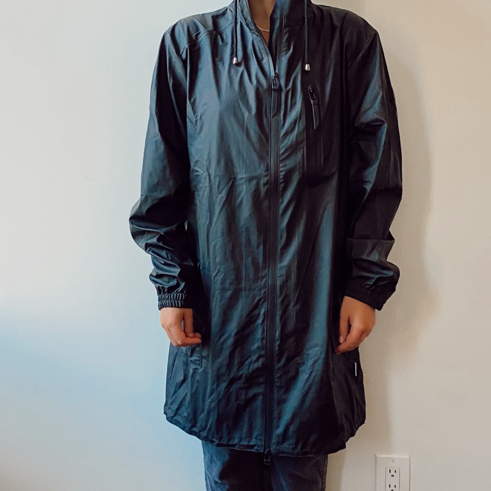 Long Black Rain Coat